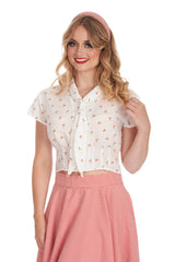 CHERRY AMOUR BLOUSE-White