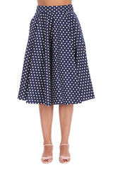 DOT DAYS SWING SKIRT-Navy