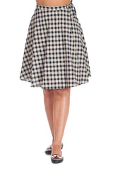 CHERRY CHECK  SKIRT-Navy