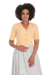 LOVE HEART CARDIGAN-Yellow