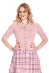 APRIL SHORT SLEEVE CARDIGAN-Blush
