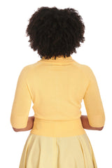 APRIL SHORT SLEEVE CARDIGAN-Lemon