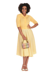 APRIL SHORT SLEEVE CARDIGAN-Lemon