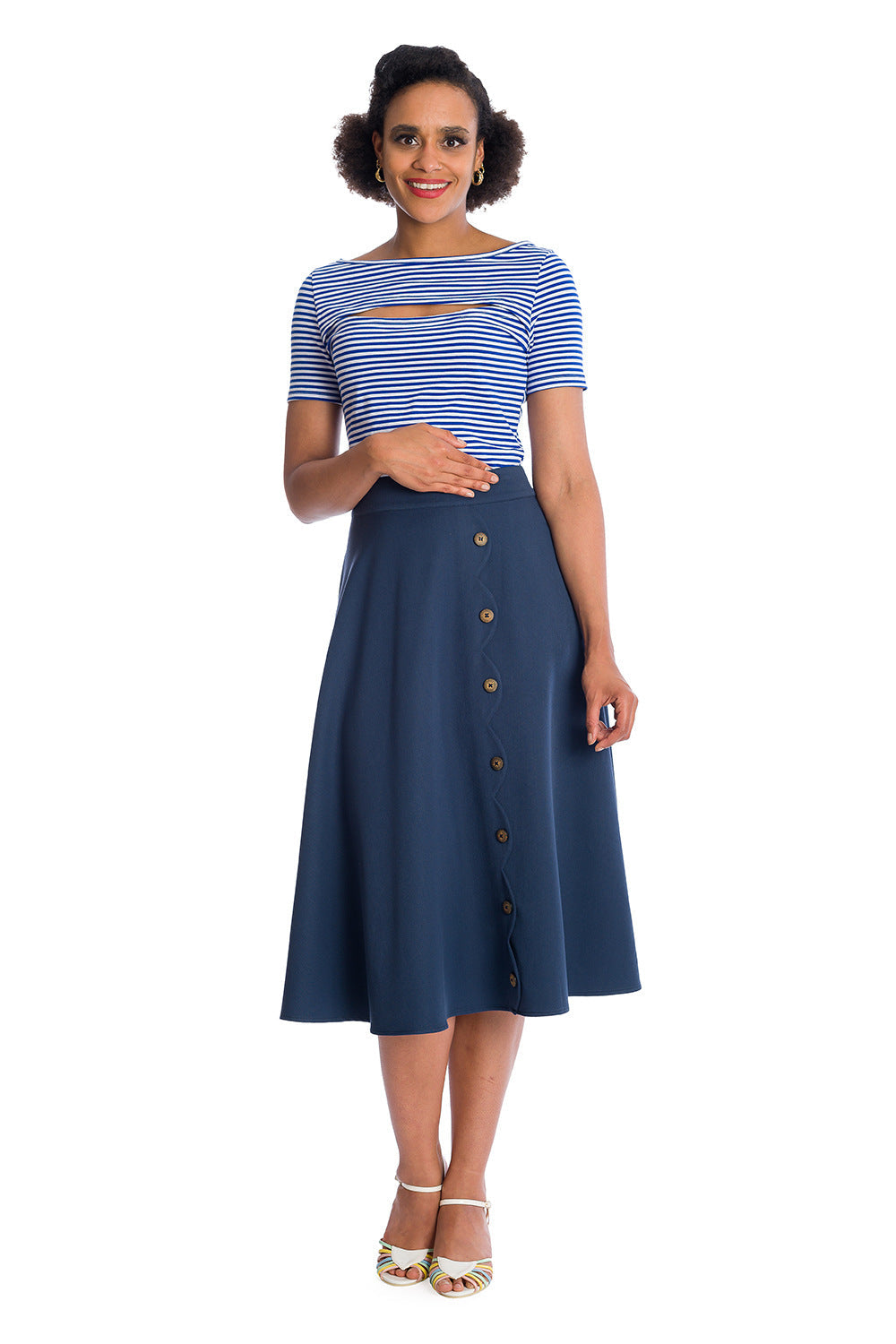 Banned Sweet Stripes New Style Top Blue
