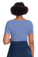 Banned Sweet Stripes New Style Top Blue