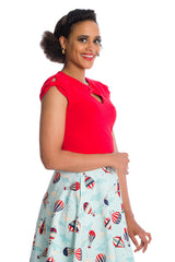 BE FREE JERSEY TOP Red