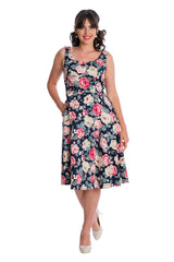 Banned Retro Rose Bloom Lady Jane Swing Dress