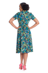 Banned Retro Kate Forest Collar Swing Dress Blue