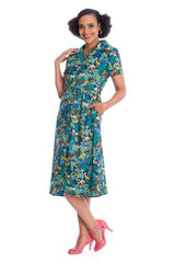 Banned Retro Kate Forest Collar Swing Dress Blue