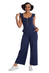 Banned Retro New Style Cute Culotte Navy Playsuit