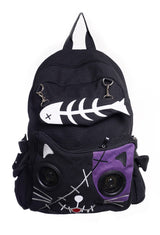 Kitty Speaker Backpack-Black/Purple-One Size-EU
