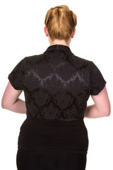 Banned Retro 1950's Off The Night Jacquard Bolero Black