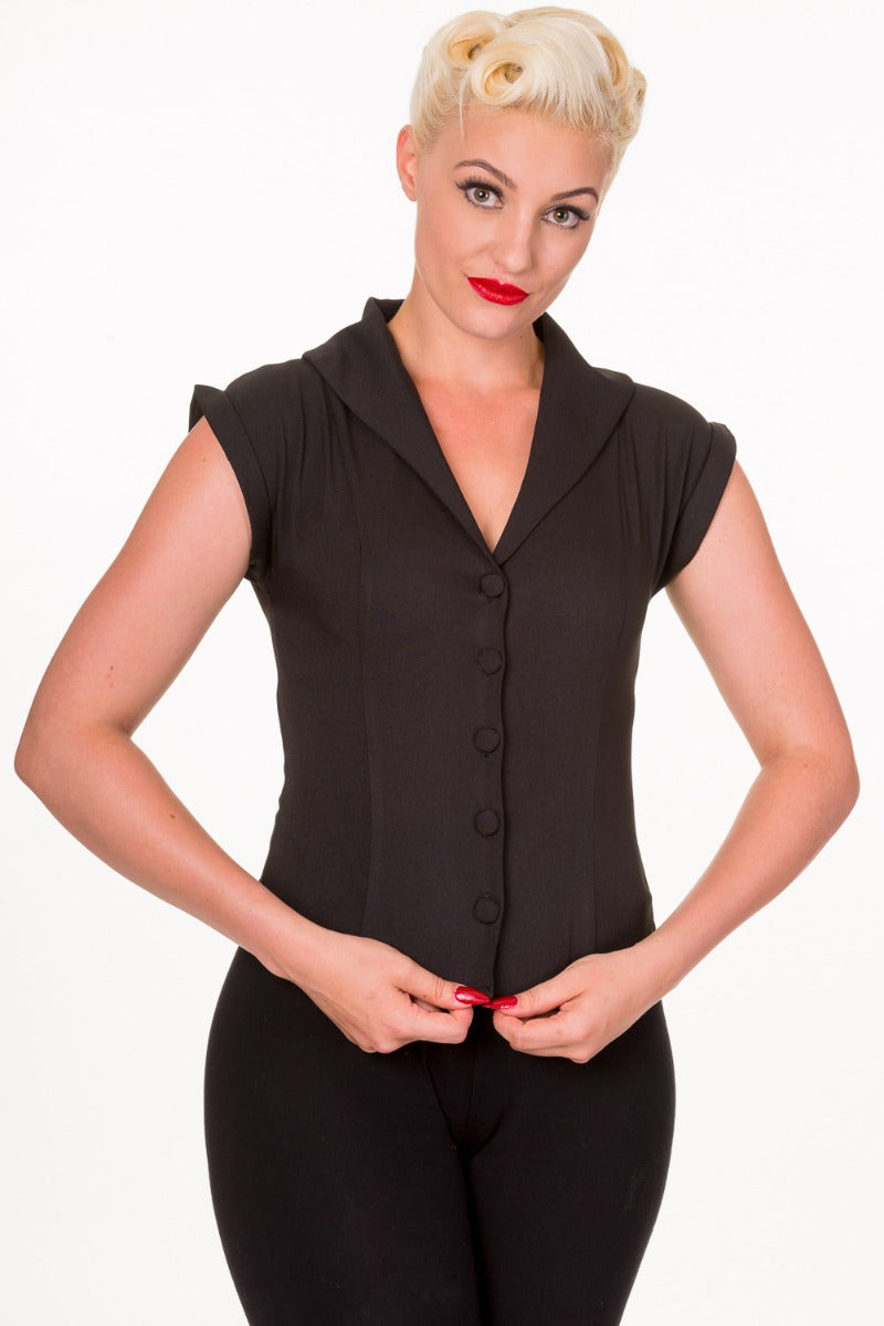 Banned Retro 1950's Dream Master Rita Shirt Black