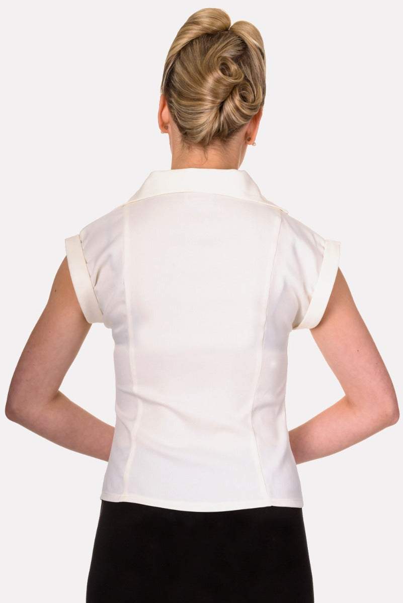 Banned Retro 1950's Dream Master Rita Shirt Off White