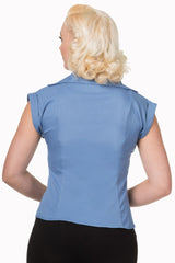 Banned Retro 1950's Dream Master Rita Shirt Blue