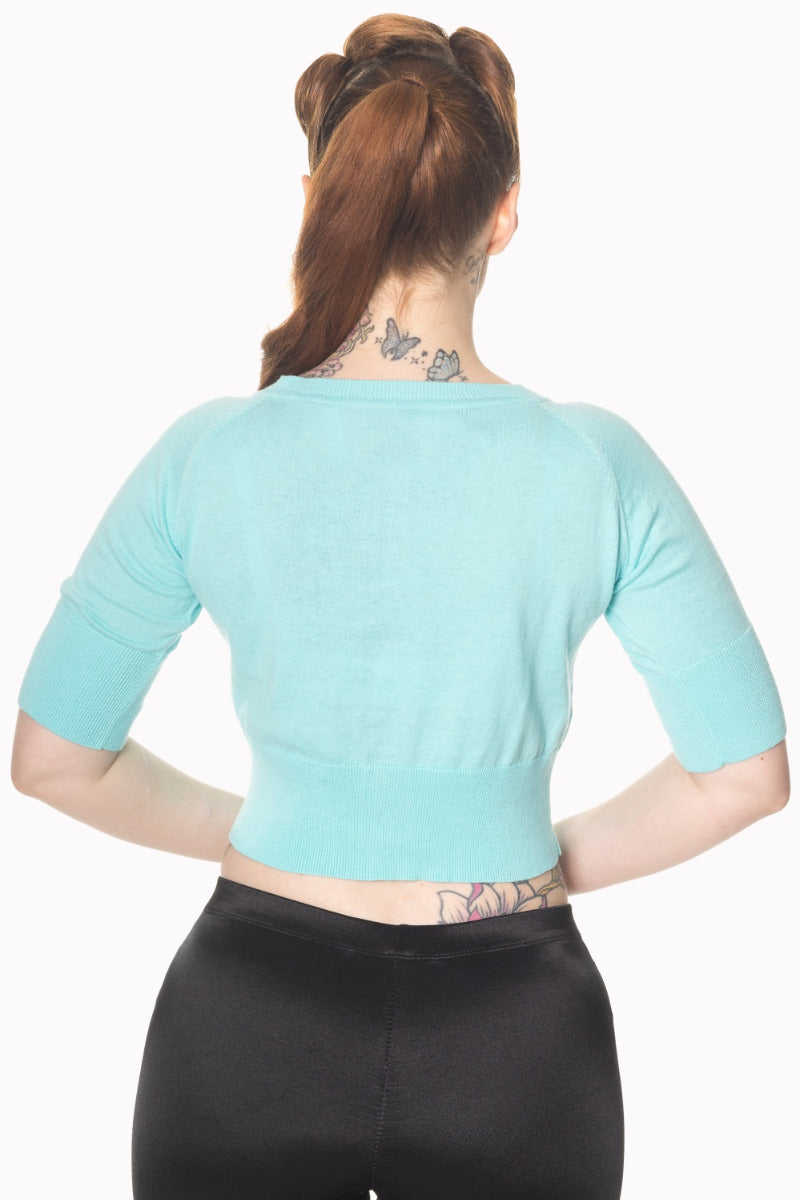 Banned Retro 1950's Raven Round Neck Cropped Vintage Cardigan TRQ