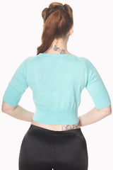 Banned Retro 1950's Raven Round Neck Cropped Vintage Cardigan TRQ
