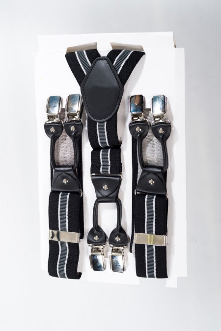 BLACK GREY ROCKABILLY BRACES
