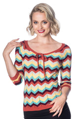 ZOOEY ZIG ZAG BOW TOP