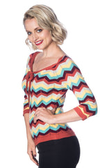 ZOOEY ZIG ZAG BOW TOP
