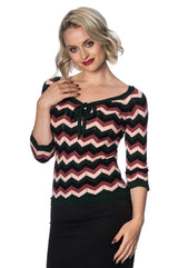 ZOOEY ZIG ZAG BOW TOP