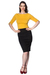 Banned Retro 1950's Oonagh Basic Boat Neck Vintage Dorothy Top