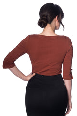 Banned Retro 1950's Oonagh Basic Boat Neck Vintage Dorothy Top