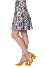 70's TILE BUTTON UP SKIRT