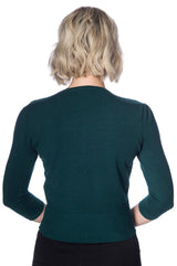 Banned Retro Cardigan mit gewelltem Kragen und Katzenmotiv
