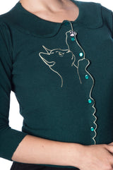 Banned Retro Cat Scalloped Collar Cardigan