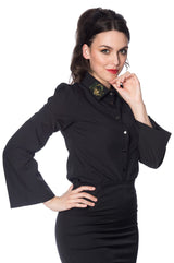 SERPENT COLLAR BLOUSE BLACK EU
