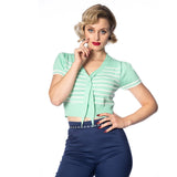 SAILOR STRIPE TIE TOP