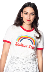 Banned Retro 70's Joshua Tree Rainbow Didi Crew Neck Vintage T-Shirt White