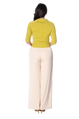 APRIL SHORT SLEEVE CARDIGAN-Lime