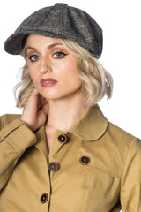 PLAID PAPER BOY CAP