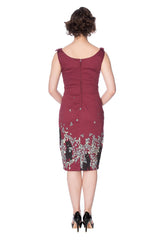 BLACK CAT BLOOM PENCIL DRESS