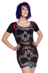 Red Mirror Skull Top
