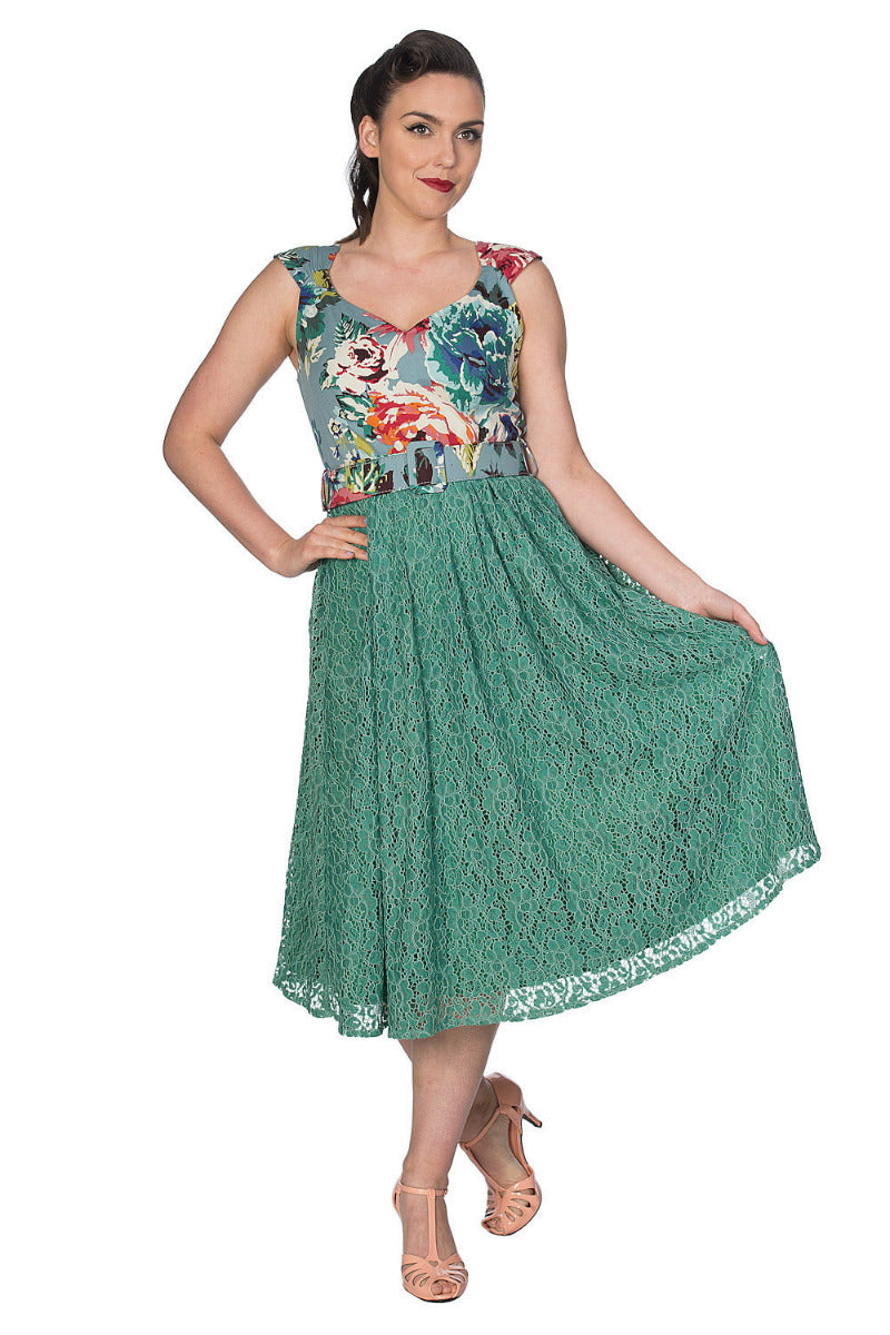 MIXED FABRIC DRESS
