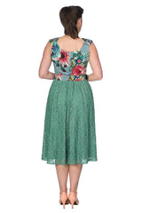 MIXED FABRIC DRESS
