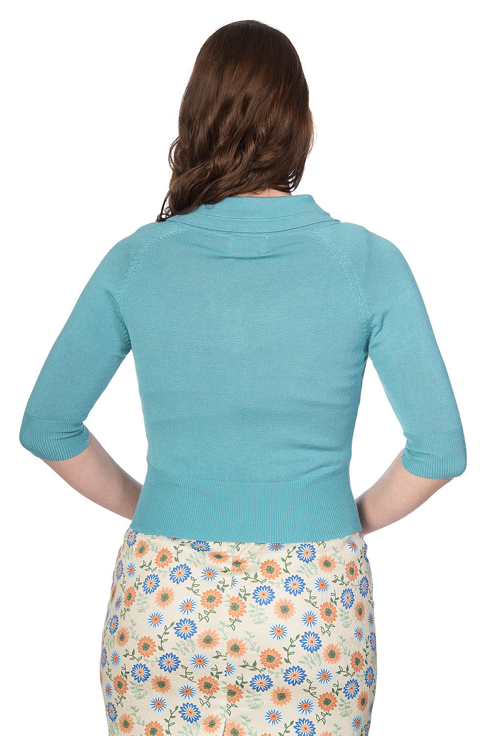 APRIL SHORT SLEEVE CARDIGAN-Blue