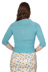 APRIL SHORT SLEEVE CARDIGAN-Blue