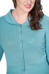 APRIL SHORT SLEEVE CARDIGAN-Blue