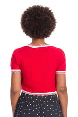 Banned Retro 1940's Sasha Scallop Knit Bolero Red