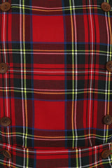 Banned Retro 1960's Sweet Tartan Red Plaid Pinafore Adele Dress