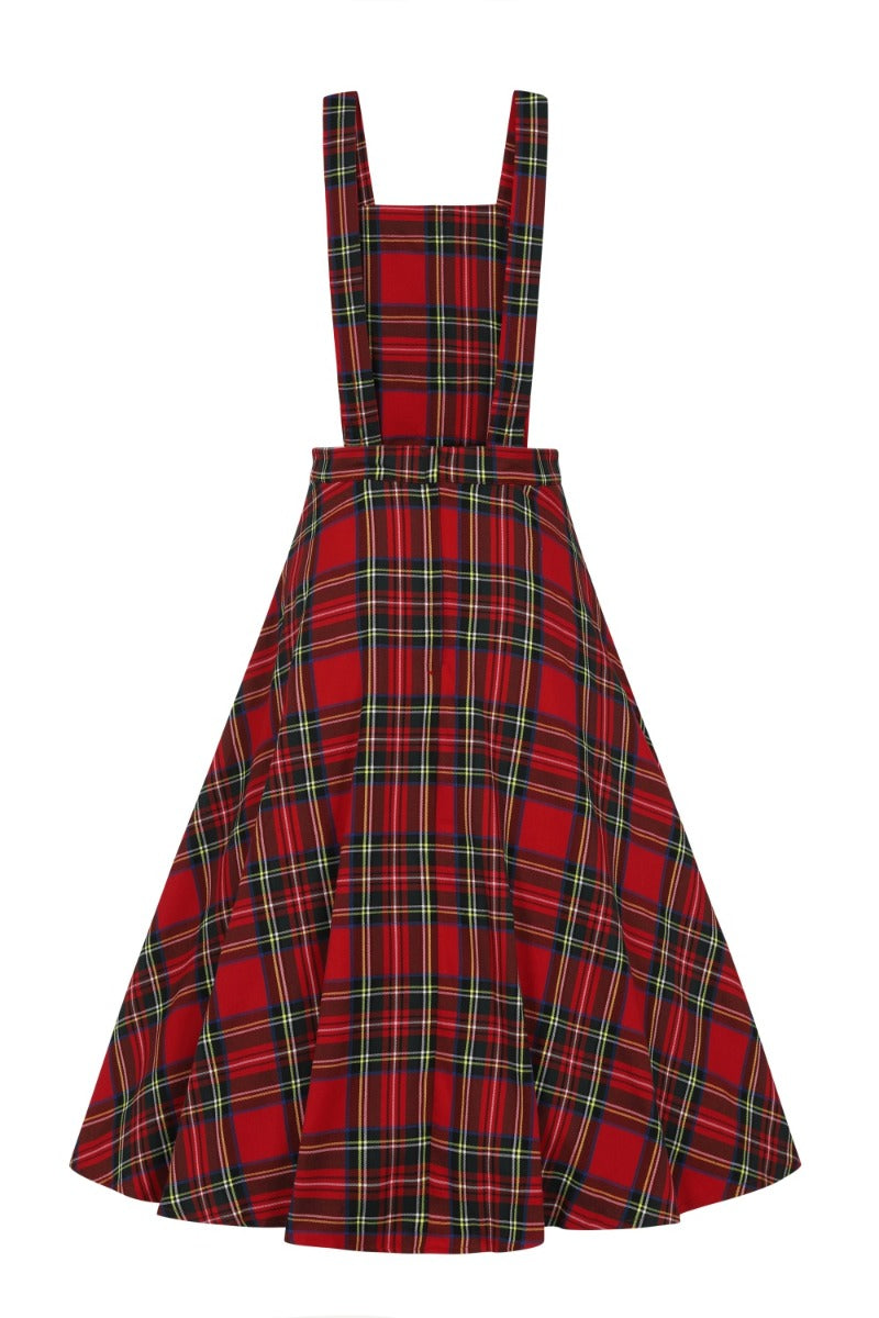 Banned Retro 1960's Sweet Tartan Red Plaid Pinafore Adele Dress