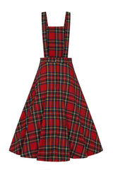 Banned Retro 1960's Sweet Tartan Red Plaid Pinafore Adele Dress