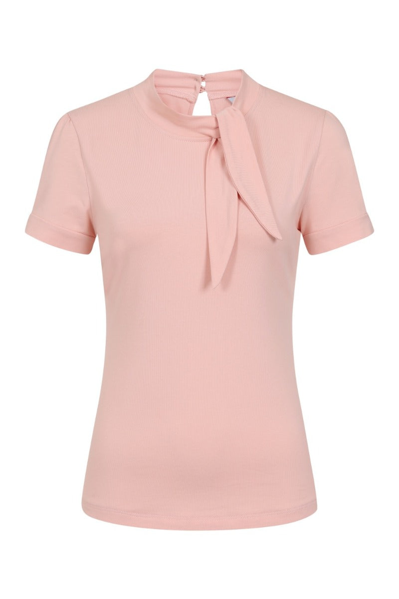 Banned Retro 1950's Sandy Loves Danny High Neck Tie Up Neck Vintage Top Pink