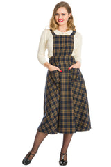 ADORE HER CHECK PINAFORE DRESS