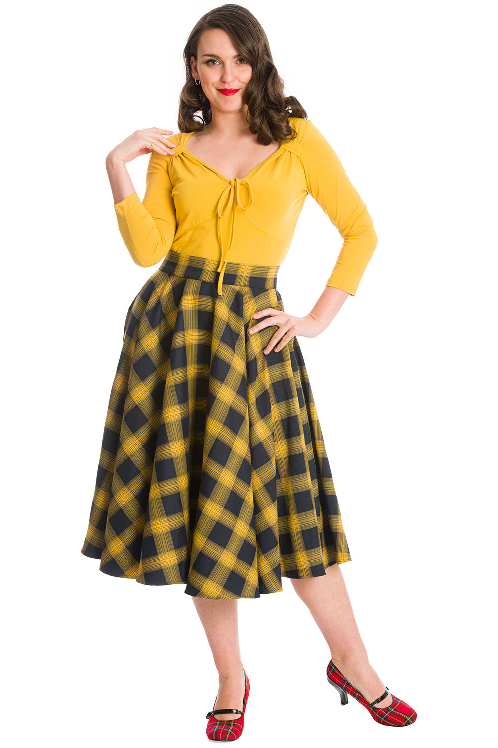 SWEET CHECK SWING SKIRT