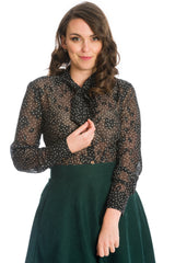 ROSE PUSSY BOW BLOUSE